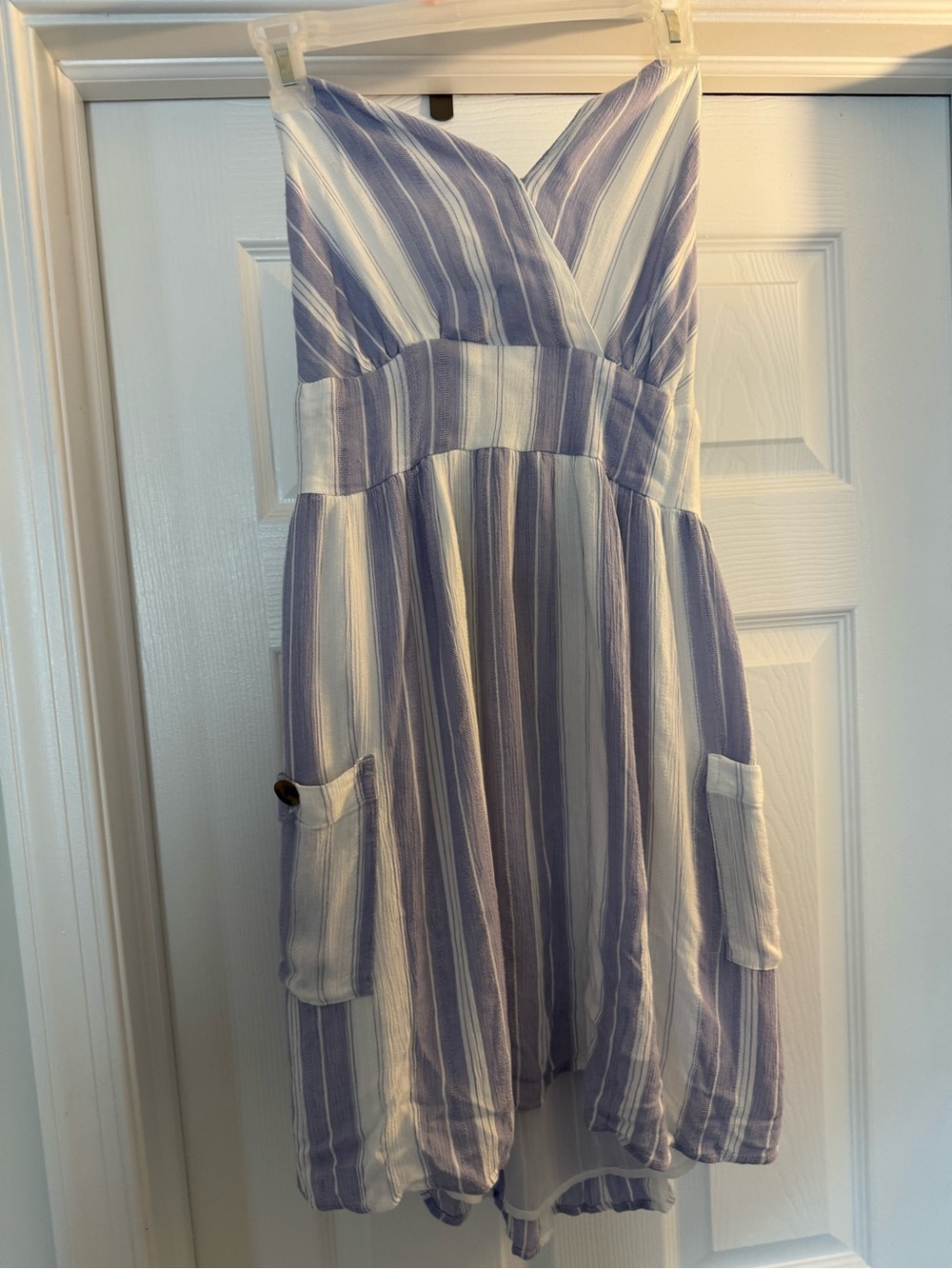 American Eagle Striped Lavender & White Sundress
